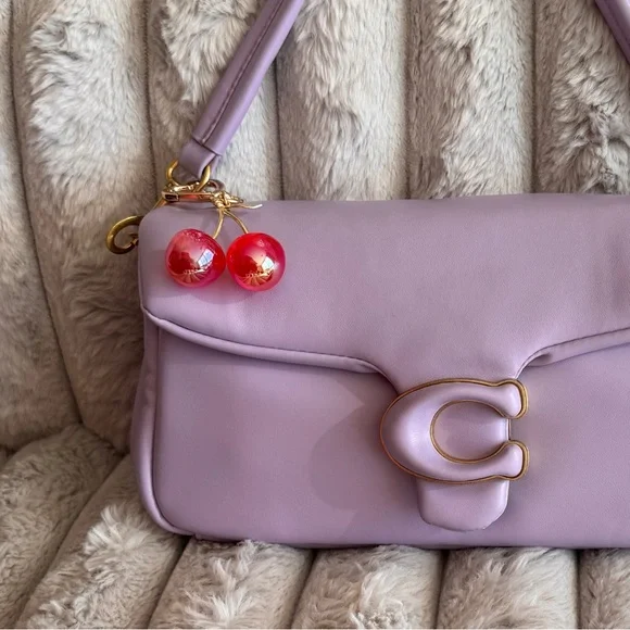 Handmade Red Cherry Bag Charm / Keychain - Picture 4 of 4